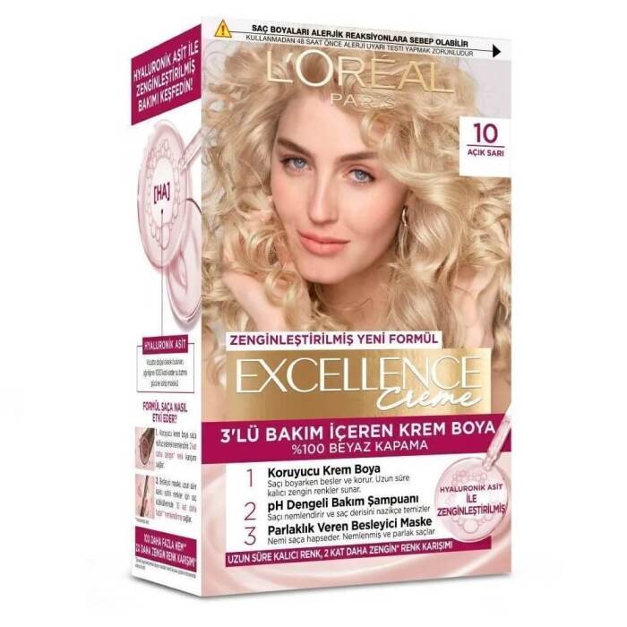 Loreal Paris Excellence Creme Saç Boyası 10 Açık Sarı - 1