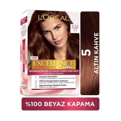 L'Oréal Paris Excellence Creme Saç Boyası 5.32 Altın Kahve - 1