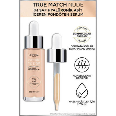 L'Oréal Paris True Match Nude Fondöten Serum 0.5-2 Very Light - 5
