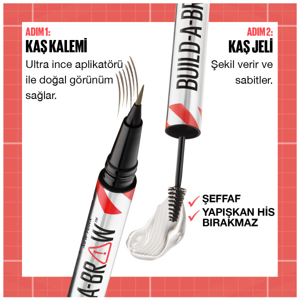 Maybelline New York Build a Brow 2in1 Kaş Kalemi ve Jeli Ash Brown - 4