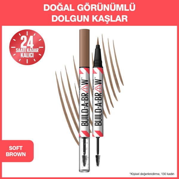 Maybelline New York Build a Brow 2in1 Kaş Kalemi ve Jeli Soft Brown - 2