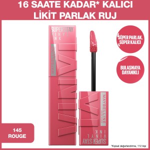 Maybelline New York Super Stay Vinyl Ink Uzun Süre Kalıcı Likit Parlak Ruj 145 Rogue - 2
