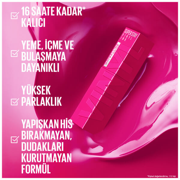 Maybelline New York Super Stay Vinyl Ink Uzun Süre Kalıcı Likit Parlak Ruj 145 Rogue - 8