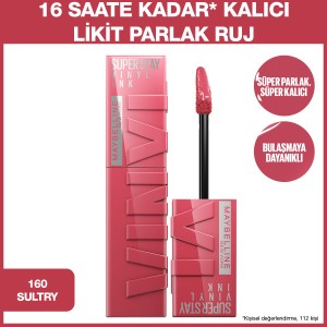 Maybelline New York Super Stay Vinyl Ink Uzun Süre Kalıcı Likit Parlak Ruj 160 Sultry - 2