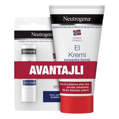 Neutrogena El Kremi 75 ml + Dudak Nemlendiricisi Parfümsüz Set - 1