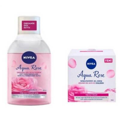 Nivea Aqua Rose Jel Krem 50 Ml + Makyaj Temizleme Suyu 400 Ml Set - 1
