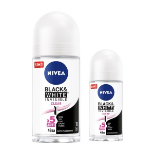 Nivea Black&White Clear Roll-On 50 Ml + Roll-On 25 Ml Set - Nivea