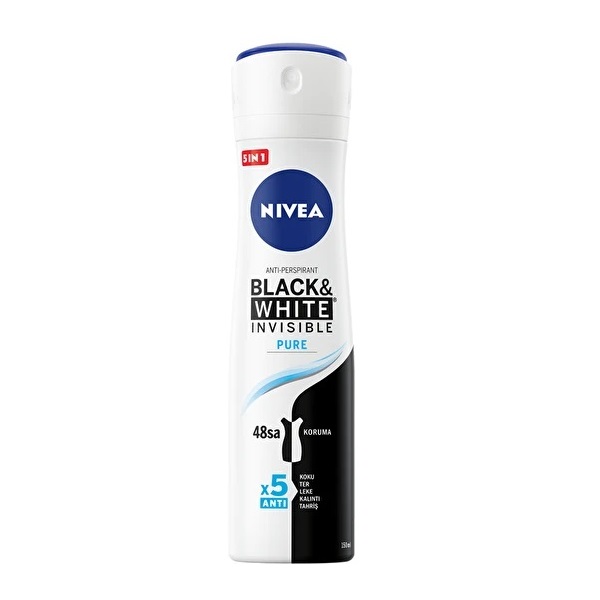 Nivea Black&White Pure Kadın Deodorant 150 Ml - 1