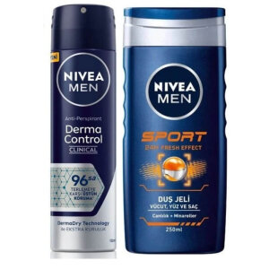 Nivea Derma Control Clinical Erkek Deodorant 150 Ml + Duş Jeli 250 Ml Set - Nivea