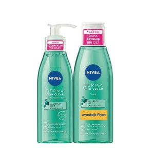 Nivea Derma Skin Clear Sivilce Karşıtı Yüz Temizleme Jeli 150 Ml + Tonik 200 Ml 