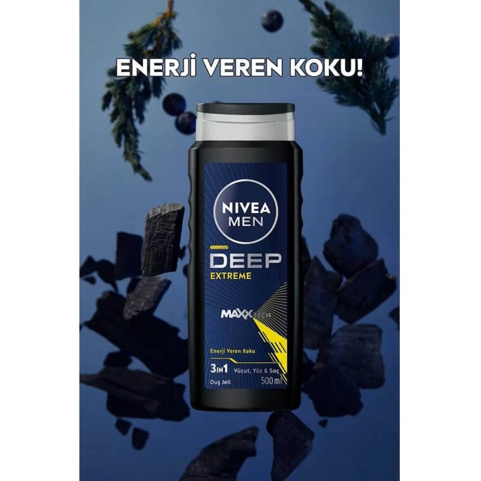 Nivea Men Duş Jeli Deep Extreme 500 Ml - 4