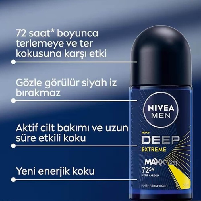 Nivea Men Erkek Roll-on Deodorant Deep Extreme 50 Ml - 2