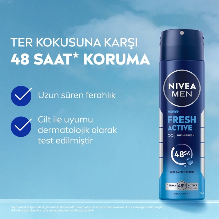 Nivea Men Fresh Active Deodorant Sprey 150 Ml - 3