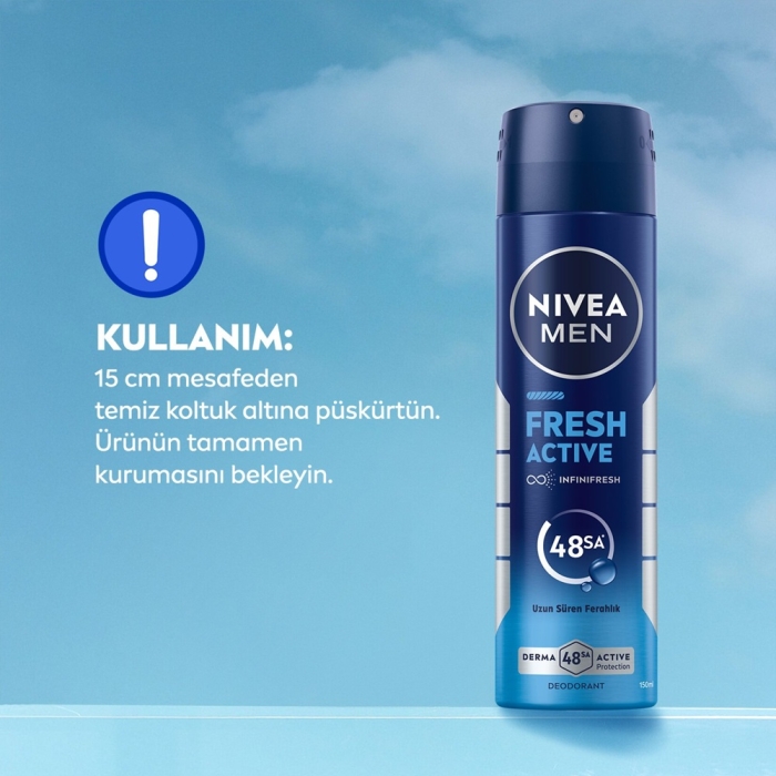Nivea Men Fresh Active Deodorant Sprey 150 Ml - 6