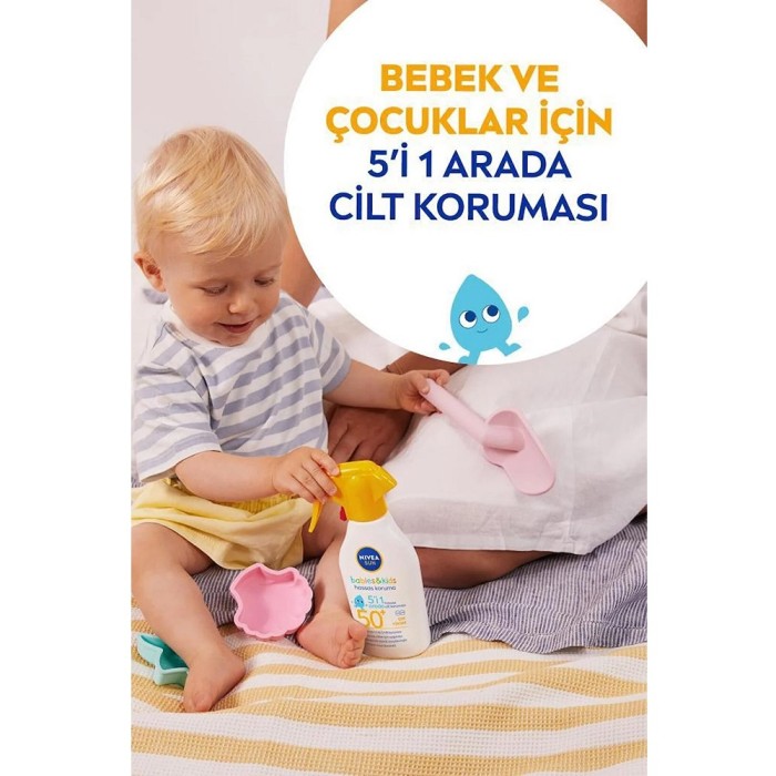 Nivea Sun Babies & Kids Hassas Koruma Güneş Koruyucu Sprey SPF50 270 Ml - 5