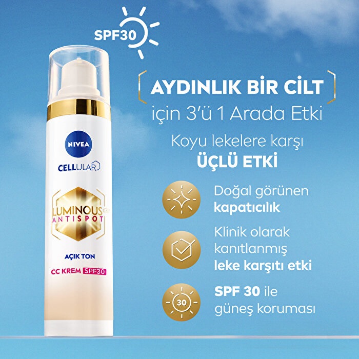 Nivea Visage Luminous 630 Koyu Leke Karşıtı SPF30 CC Yüz Kremi Açık Ton - 3