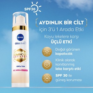 Nivea Visage Luminous 630 Koyu Leke Karşıtı SPF30 CC Yüz Kremi Orta Ton - 3