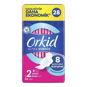 Orkid Ultra Ekstra Dörtlü Paket Hijyenik Ped Uzun 28'li - Orkid