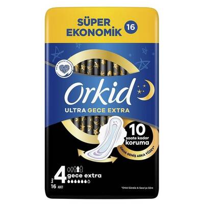 Orkid Ultra Extra 4 Gece Extra Hijyenik Ped 16'li - 1
