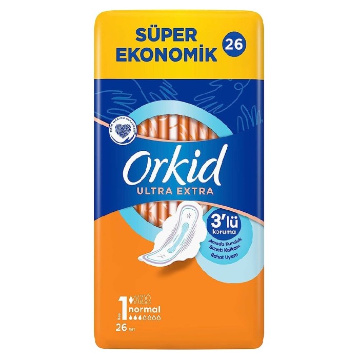 Orkid Ultra Extra Hijyenik Ped Normal Süper Ekonomik Paket 26'lı - 1