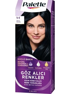 Palette Göz Alıcı Renkler Saç Boyası 1-1 Gece Mavisi - Palette