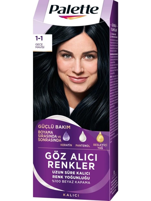 Palette Göz Alıcı Renkler Saç Boyası 1-1 Gece Mavisi - 1