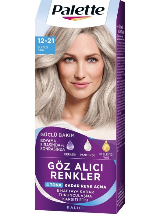 Palette Göz Alıcı Renkler Saç Boyası 12-21 Gümüş Sarı - 1