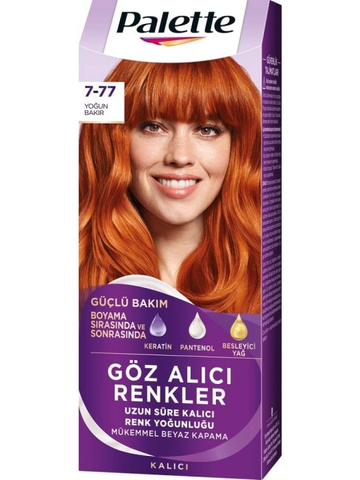 Palette Göz Alıcı Renkler Saç Boyası 7-77 Intcopper - 1