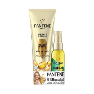 Pantene Saç Bakım Serumu Argan Yağlı Elixir 100 Ml + Onarıcı ve Koruyucu Serum 200 Ml Set - Pantene