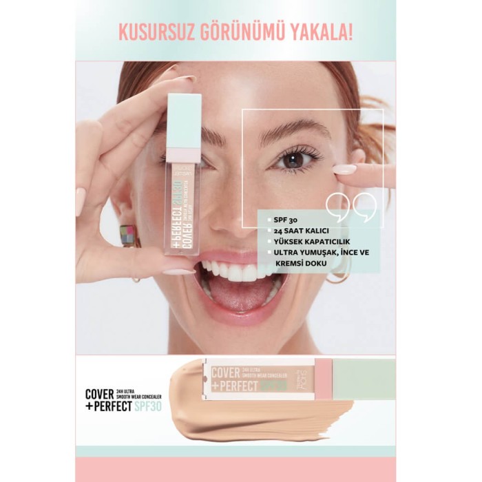 Pastel Cover+Perfect Concealar SPF30 Ultra Kapatıcı 302 Light Rose - 4