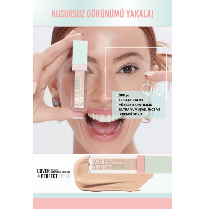 Pastel Cover+Perfect Concealar SPF30 Ultra Kapatıcı 303 Baby Powder - 4