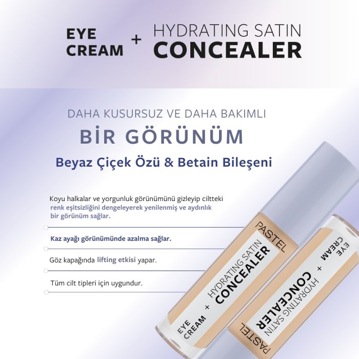 Pastel Eye Cream+Hydrating Satin Concealer 66 Deep Medium - 10
