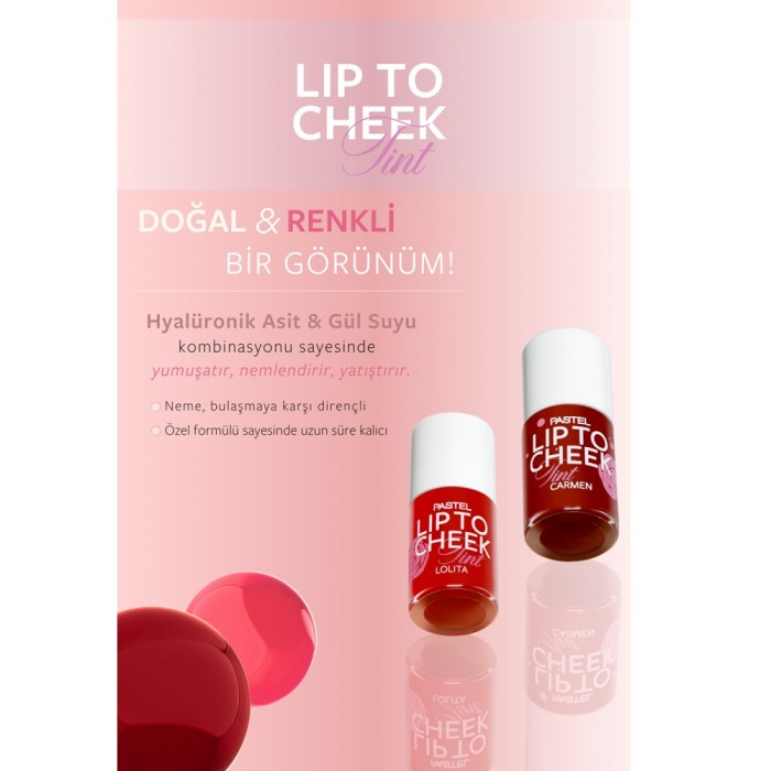 Pastel Plump Up Dolgunlaştıran Dudak Parlatıcısı 207 Mariposa + Lip To Cheek Tint Carmen - 6