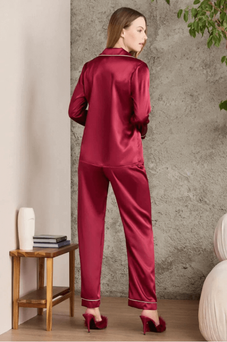 Pierre Cardin 1200 Bayan Pijama Takımı Bordo - 3