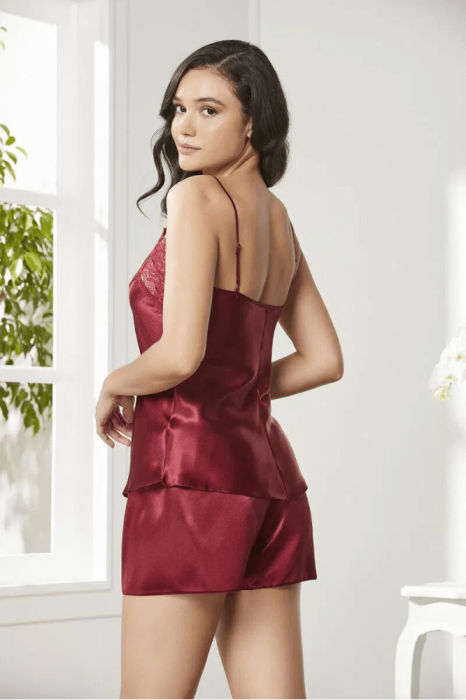 Pierre Cardin 2475 Bayan 3'lü Şort Takım Bordo - 7