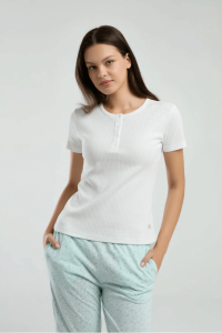 Pierre Cardin 8989-S Bayan Pijama Takımı Beyaz - Pierre Cardin