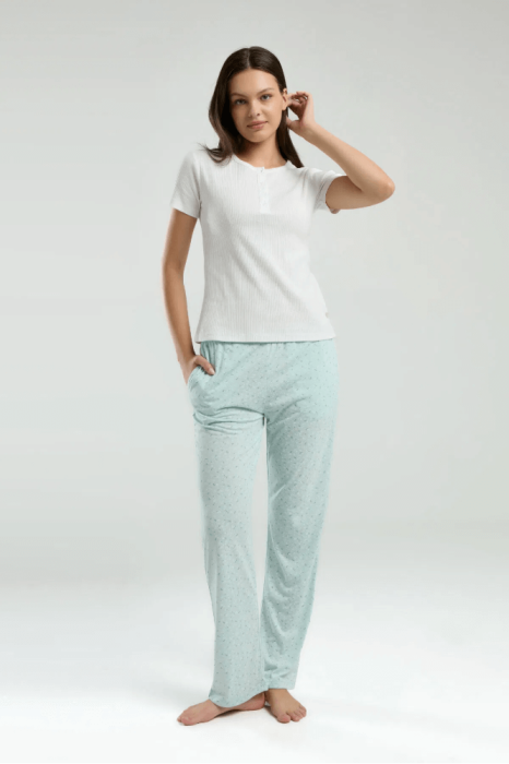 Pierre Cardin 8989-S Bayan Pijama Takımı Beyaz - 3