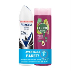 Rexona - Rexona Invisible Black&White Deo + Elidor Güçlü Saçlar İçin Şampuan 200 Ml Set