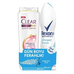 Rexona - Rexona Kadın Deodorant 150 Ml + Clear Şampuan 185 Ml Set