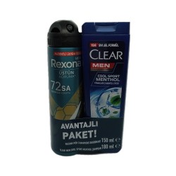 Rexona - Rexona Men Champions Deo 150 Ml + Clear Cool Şampuan 180 Ml Set