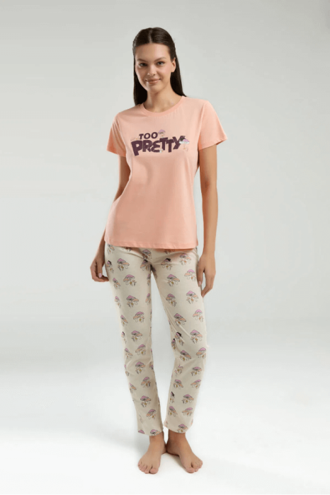Rolly Polly Rp3585-S Bayan Pijama Takımı Somon - 2