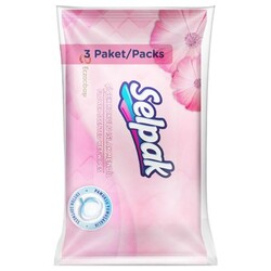 Selpak Çiçek Kokulu Islak Cep Mendili 3'lü - Solo