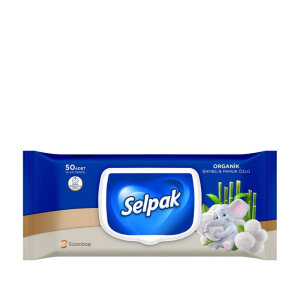 Selpak Organik Bambu & Pamuk Özlü Islak Mendil 50'li - Selpak