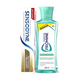 Sensodyne - Sensodyne Tam Koruma Diş Macunu 75 Ml + Promine Ağız Suyu 250 Ml Set