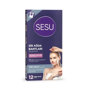 Sesu Ağda Bandı Vücut Hassas Cilt 12'li - Sesu