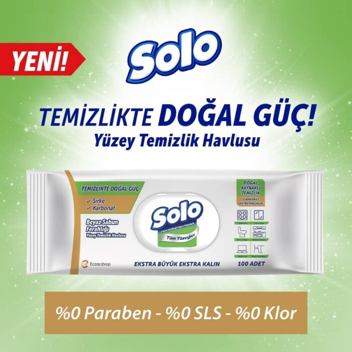 Solo Beyaz Sabun Yüzey Temizleme Mendili 90'lı - 2