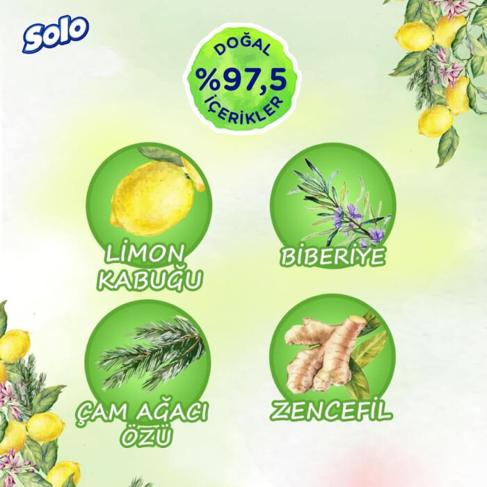 Solo Islak Havlu Doğal Hijyen Biberiye&Limon 3X50 - 3