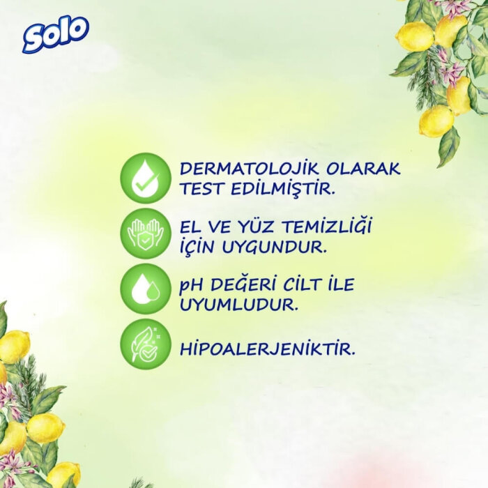 Solo Islak Havlu Doğal Hijyen Biberiye&Limon 3X50 - 4