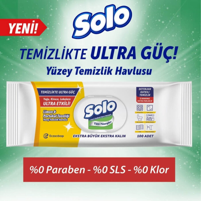 Solo Limon&Portakal Yüzey Temizleme Mendili 100'lü - 2