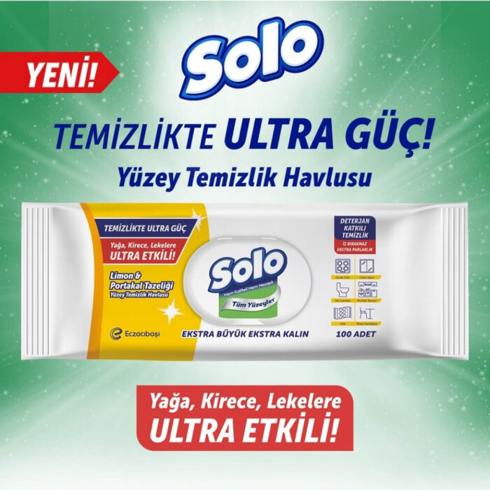 Solo Limon&Portakal Yüzey Temizleme Mendili 100'lü - 3